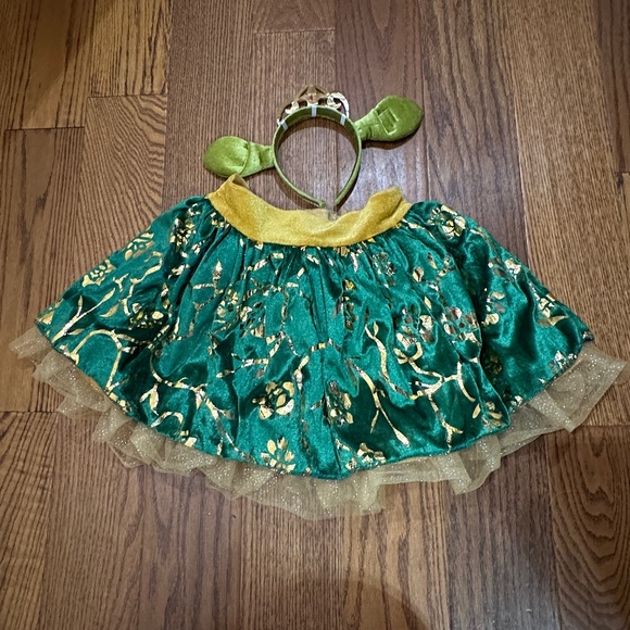 SHREK Princess Fiona Green Gold Holiday 2 Piece Skirt and Ear Set Women Size XS - Picture 1 of 5